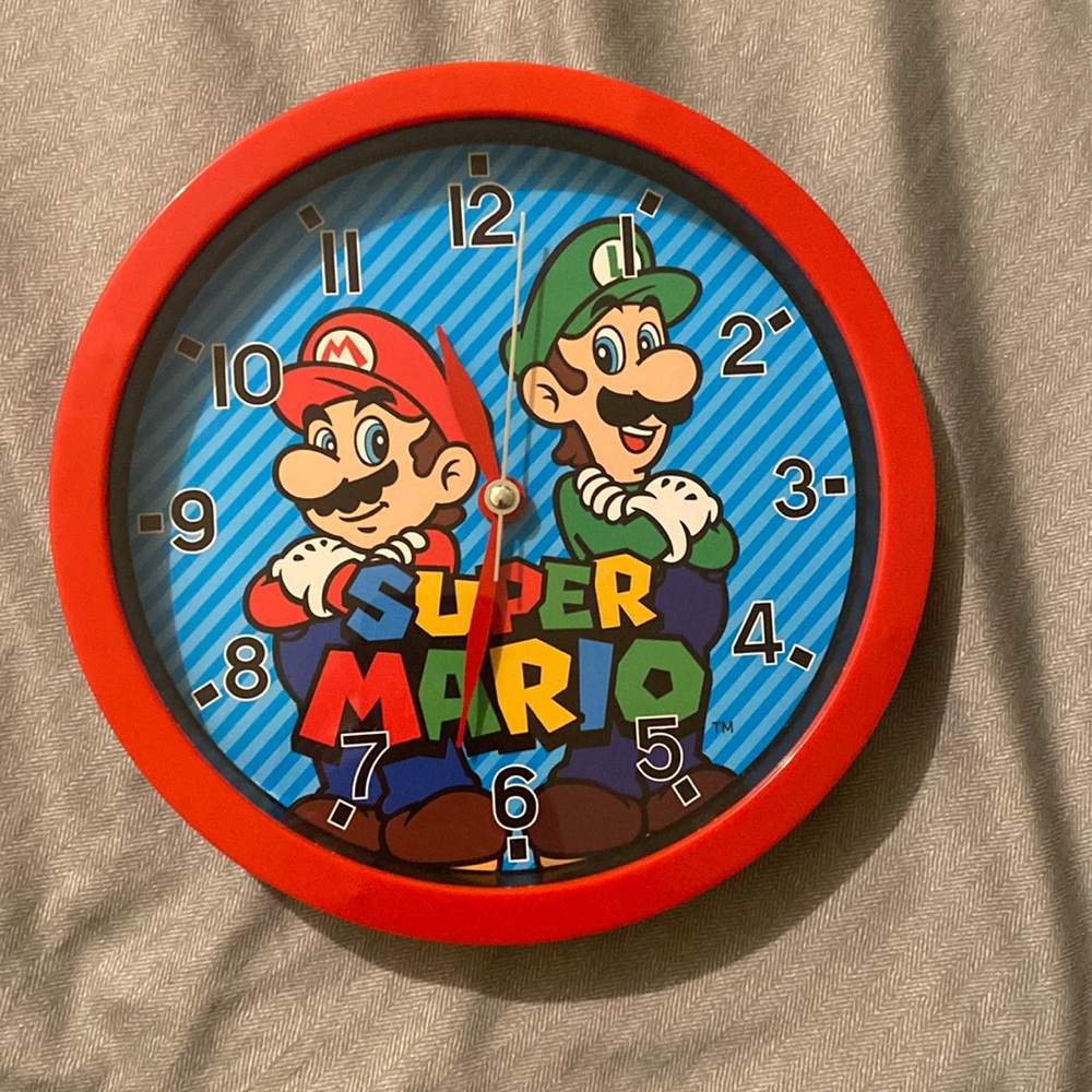Mario and Luigi wall clock